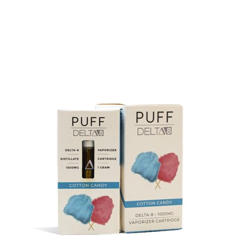 Cotton Candy Puff D8 1000mg CBD Cartridge 5pk on white background