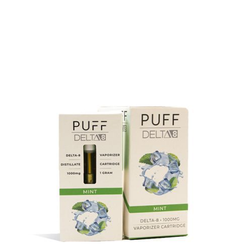 Mint Puff D8 1000mg CBD Cartridge 5pk on white background