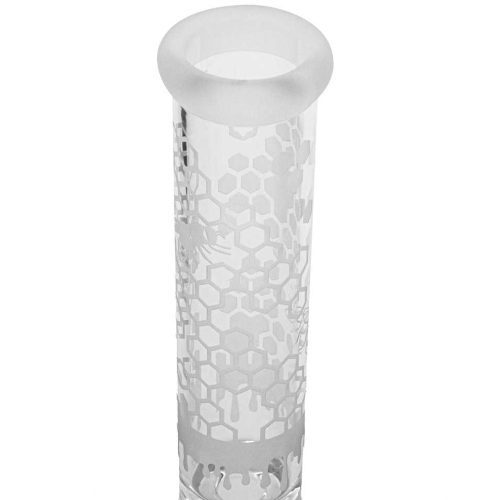 14 Inch Premium Etched Water Pipe with Heavy Base 2 tube