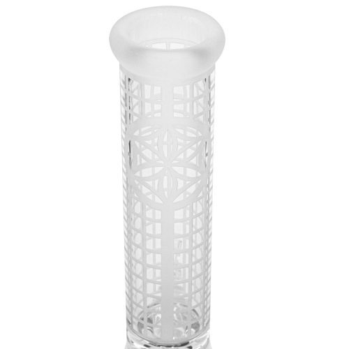 14 Inch Premium Etched Water Pipe with Heavy Base 3 tube