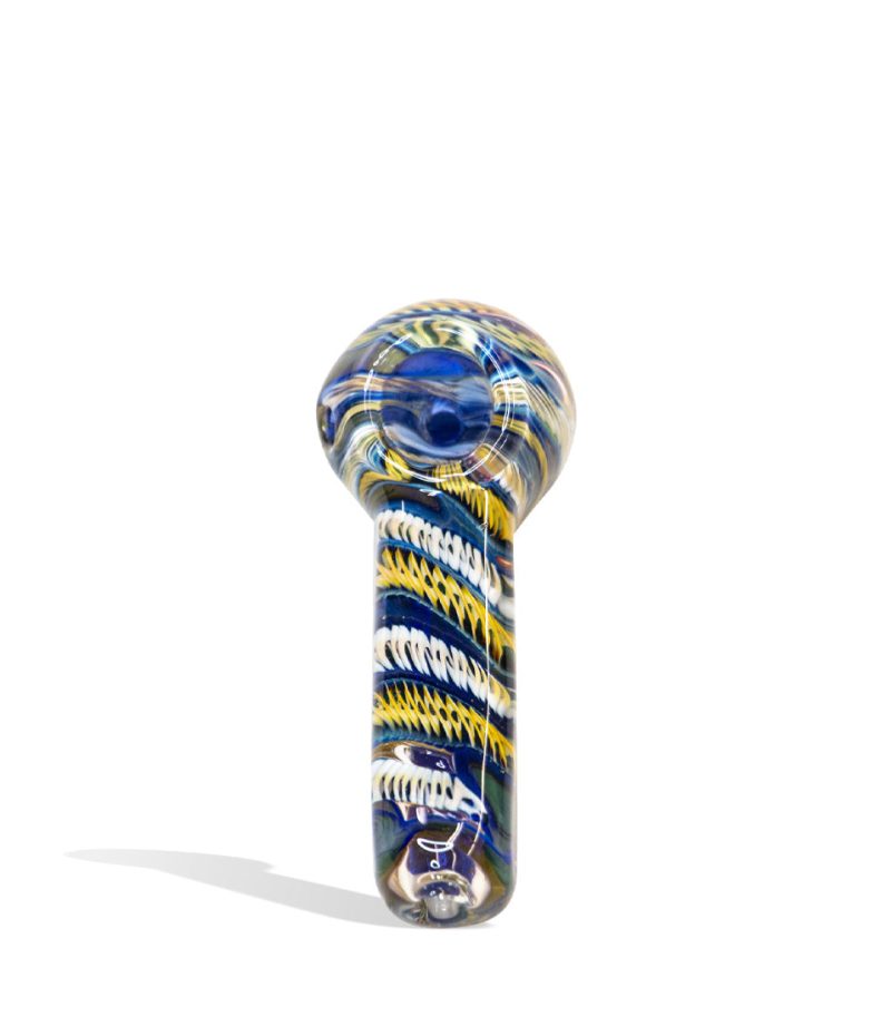 4 inch double glass flat sided hand pipe