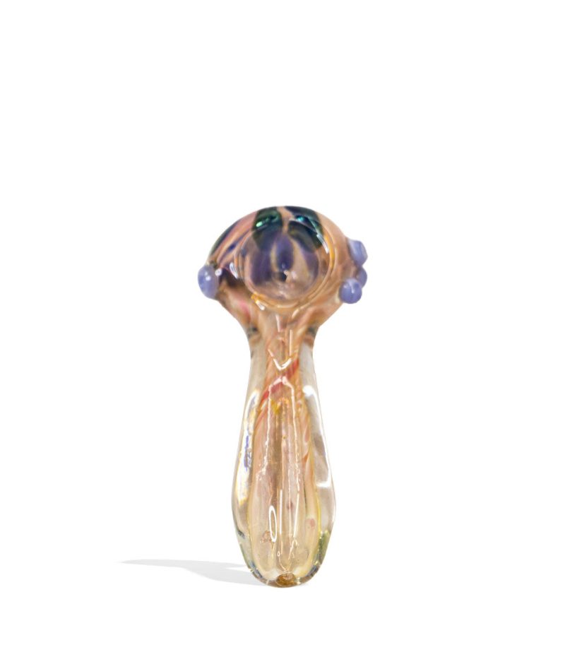 4 inch gold fumed handpipe with marbles 2