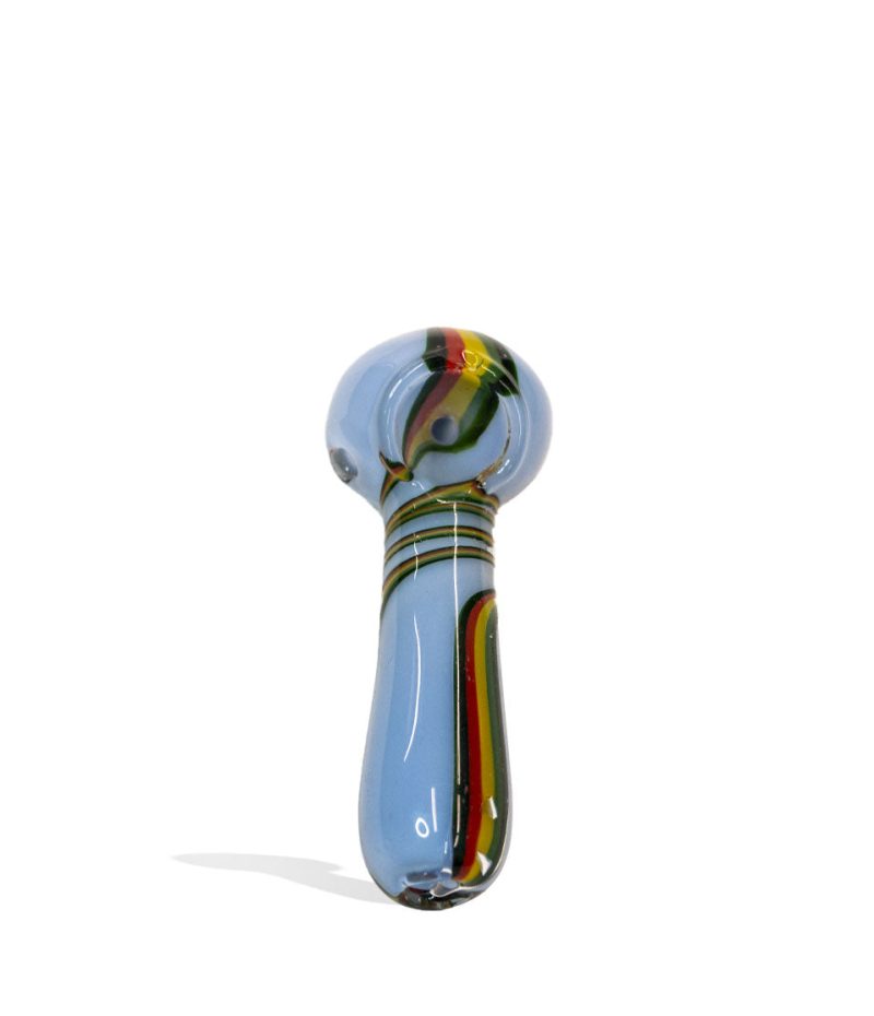 4 inch milky slime hand pipe with rasta design blue