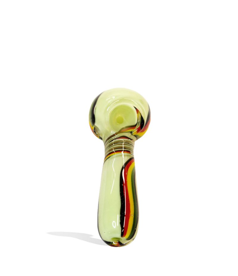 4 inch milky slime hand pipe with rasta design green