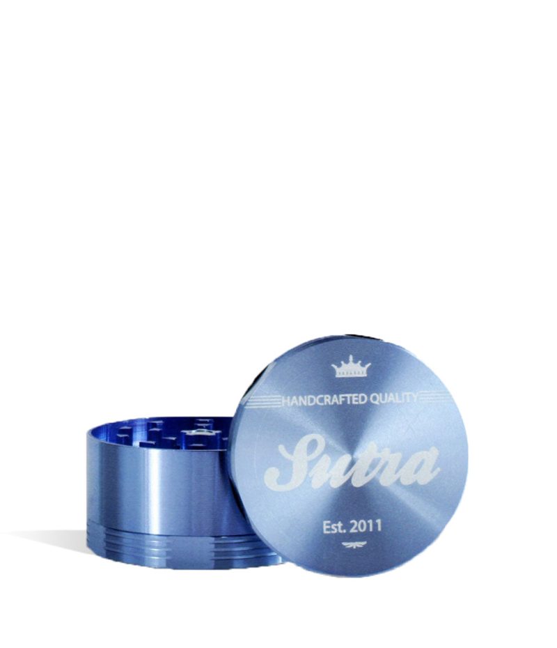 Blue Sutra Vape Aluminum 4 Piece 65mm Grinder on white studio background