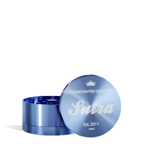 Blue Sutra Vape Aluminum 4 Piece 50mm Grinder on white studio background