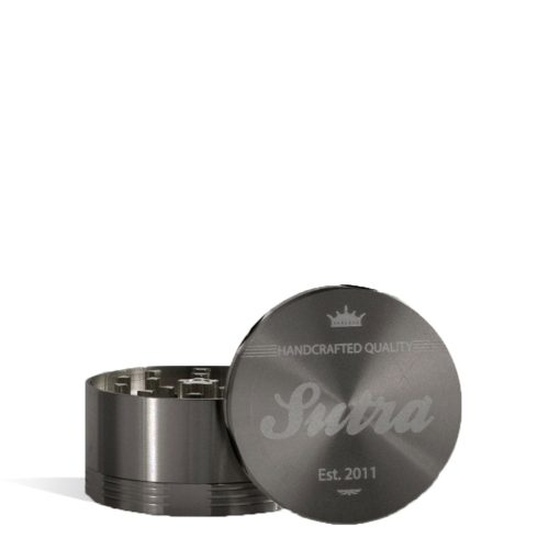 Titanium Sutra Vape Aluminum 4 Piece 65mm Grinder on white studio background