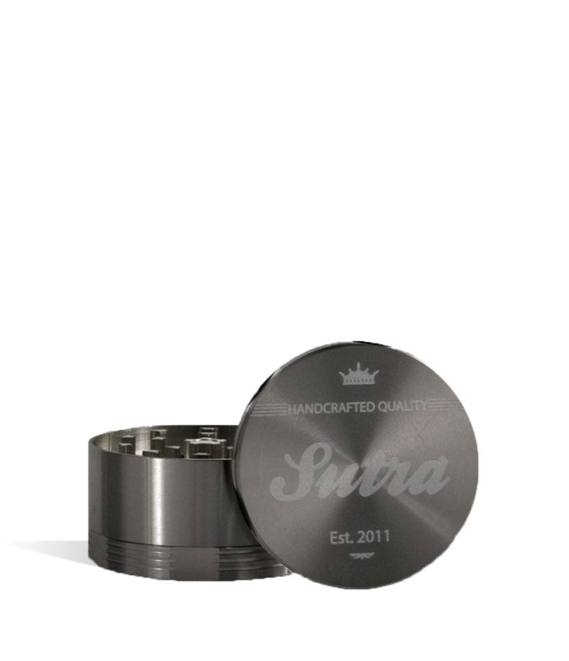 Titanium Sutra Vape Aluminum 4 Piece 65mm Grinder on white studio background