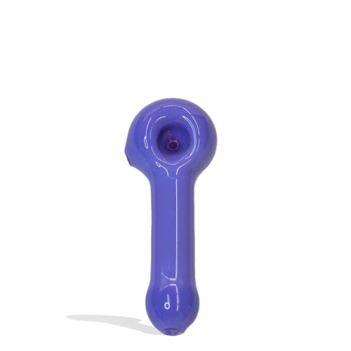 4.5 inch us milky glass hand pipe front view purple