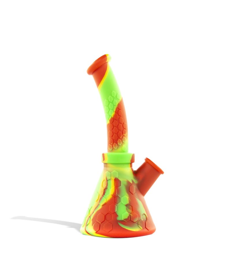 8 inch silicone waterpipe with silicone downstem and glass bowl 2