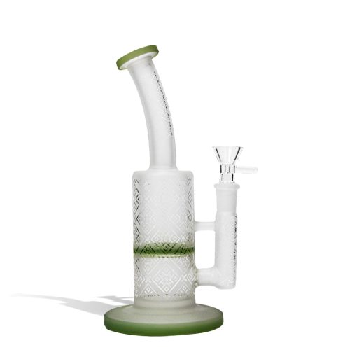 Green 9 Inch Sand Blasted Water Pipe on white background