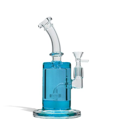 Blue 9 Inch Glycerin Dab Rig with 14mm Joint on white background