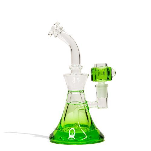 Green 9 inch Glycerin Water Pipe with 14mm Glycerin Bowl on white background