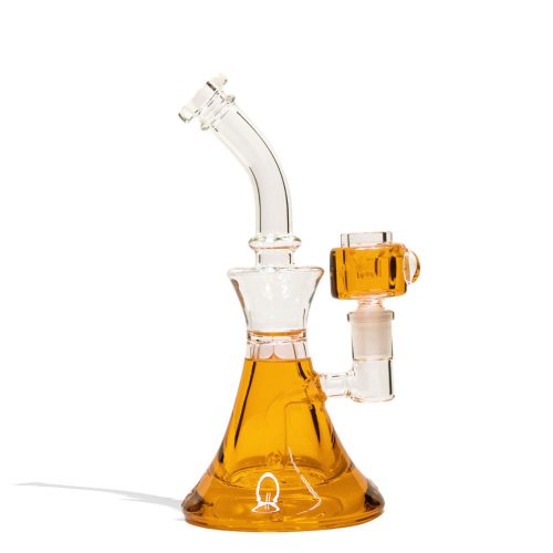 Orange 9 inch Glycerin Water Pipe with 14mm Glycerin Bowl on white background