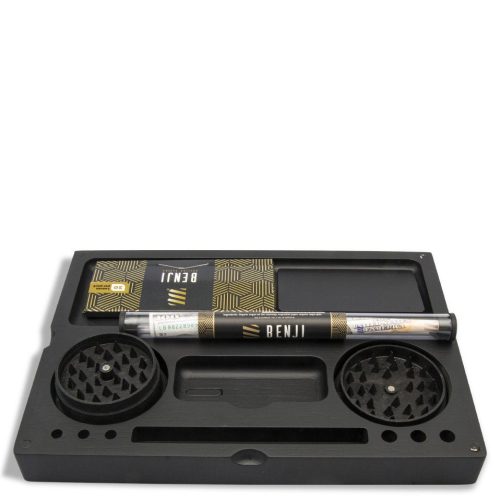 Benji Bankroll Bamboo Rolling Tray Kit-Black