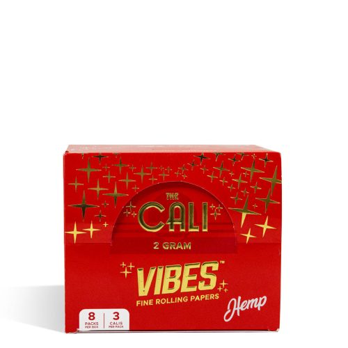 Hemp 2 Gram Vibes The Cali Pre Rolled Cone Display 8 3pks per Display on white studio background