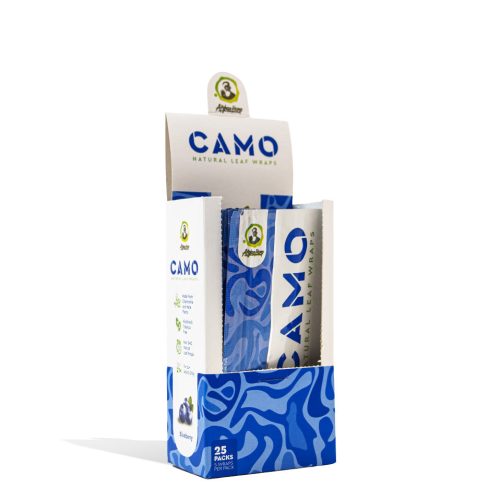 Blueberry Camo Natural Leaf Chamomile Wrap 25pk on white studio background