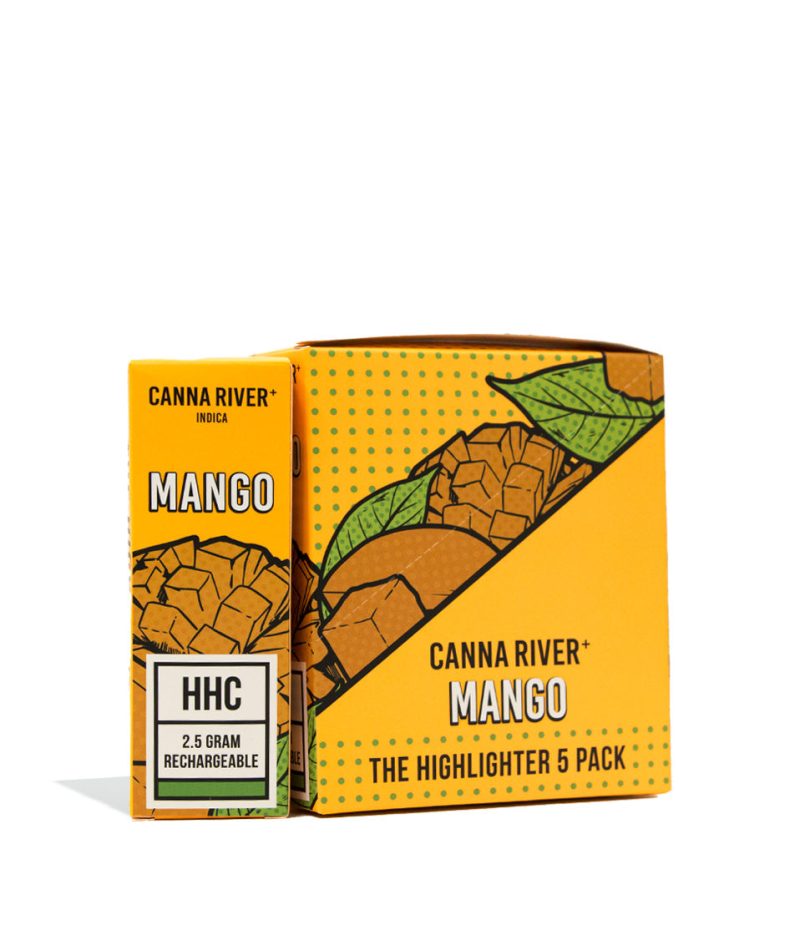 Mango Canna River 2.5g HHC Disposable 5pk on white background