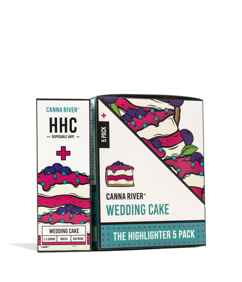 Wedding Cake Canna River 2.5g HHC Highlighter Disposable 5pk Front View on White Background