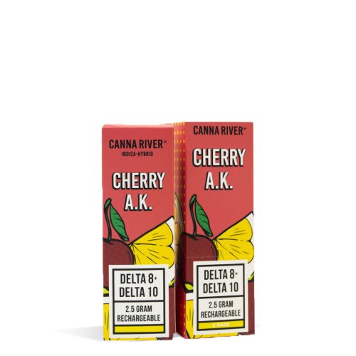 Cherry AK Canna River 2.5g D8 | D10 Disposable 5pk on white background