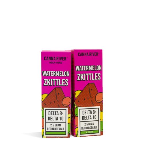 Watermelon Zkittles Canna River 2.5g D8 | D10 Disposable 5pk on white background