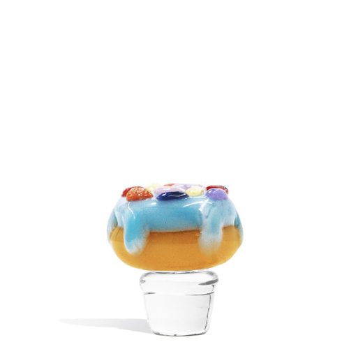 Blue Donut Empire Glassworks Puffco Peak Pro Custom Carb Cap on white background