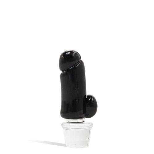 Phallus Black Empire Glassworks Puffco Peak Pro Custom Carb Cap on white background 