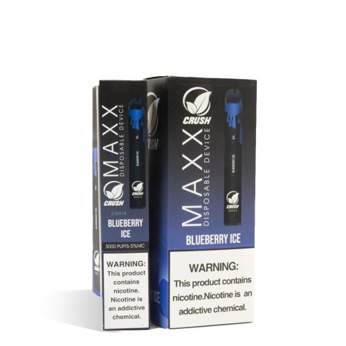 Blueberry Ice Crush MAXX Disposable Device 10pk on white studio background