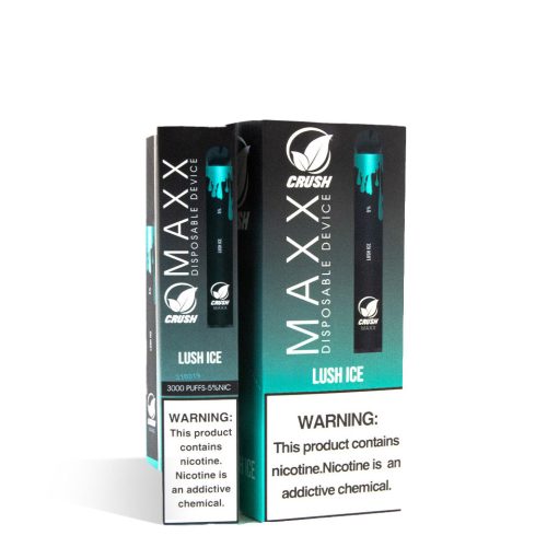 Lush Ice Crush MAXX Disposable Device 10pk on white studio background