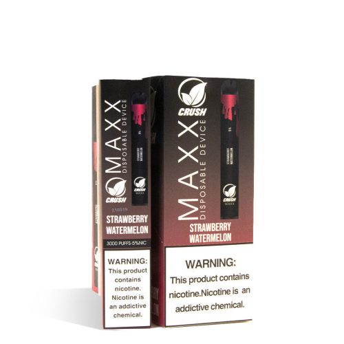 Strawberry Watermelon Crush MAXX Disposable Device 10pk on white studio background