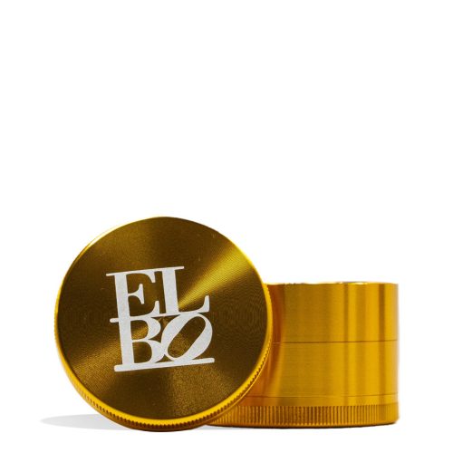 Elbo Glass 55mm Grinder Gold  front view on white background