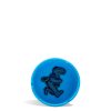 Elbo Glass Dancing Dinos Unbreakable Silicone Ashtray blue front view on white background