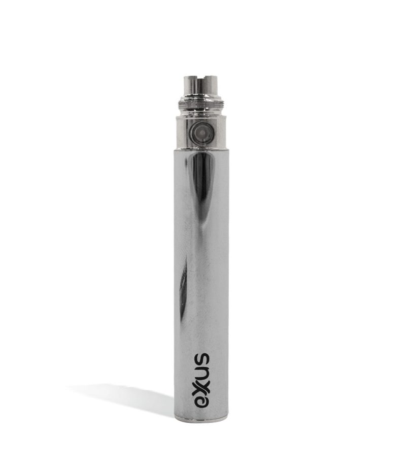 Silver front view Exxus Vape 900 Cartridge Vaporizer on white studio background