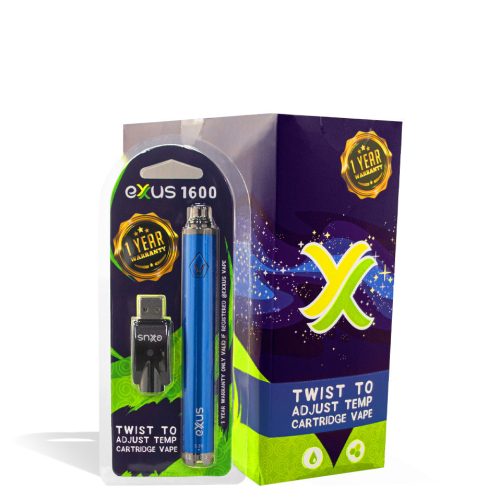 Cosmic Blue Exxus Vape 1600mah Battery 12pk with Packaging on white background