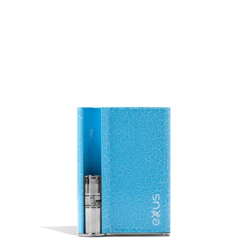 Blue White Crackle Exxus Palm Pro Cartridge Vaporizer Front View on White Background