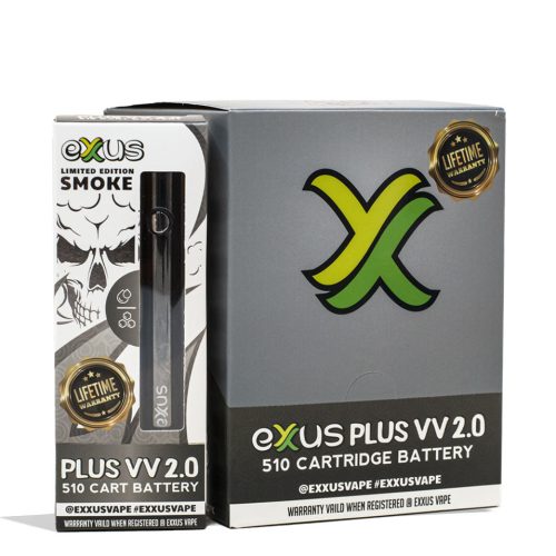 Smoke Exxus Vape Plus VV 2.0 Cartridge Vaporizer 12pk Packaging Front View on White Background