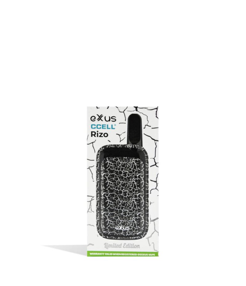 exxus rizo cartridge vaporizer black white crackle packaging