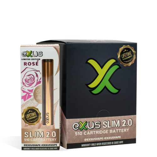 Rose Exxus Vape Slim 2.0 Cartridge Vaporizer 12pk on white background