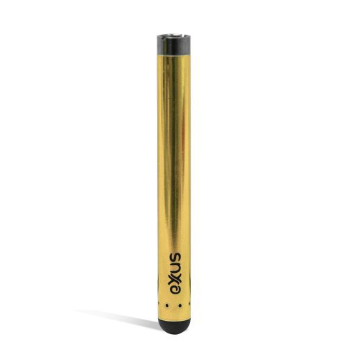 Gold Exxus Vape Slim 2.0 Cartridge Vaporizer front view on white background