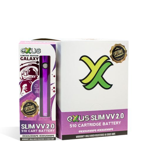 Galaxy Exxus Vape Slim VV 2.0 Cartridge Vaporizer 12pk on white background