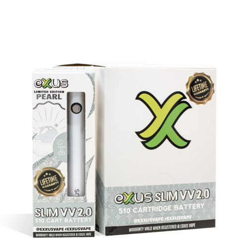 Pearl Exxus Vape Slim VV 2.0 Cartridge Vaporizer 12pk on white background