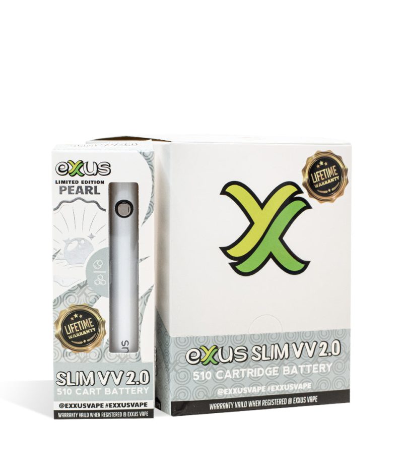 Pearl Exxus Vape Slim VV 2.0 Cartridge Vaporizer 12pk on white background