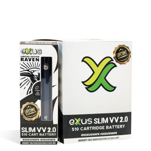 Raven Exxus Vape Slim VV 2.0 Cartridge Vaporizer 12pk on white background