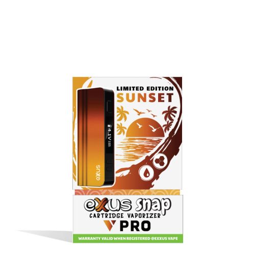 exxus snap vv pro cartridge vaporizer sunset box front