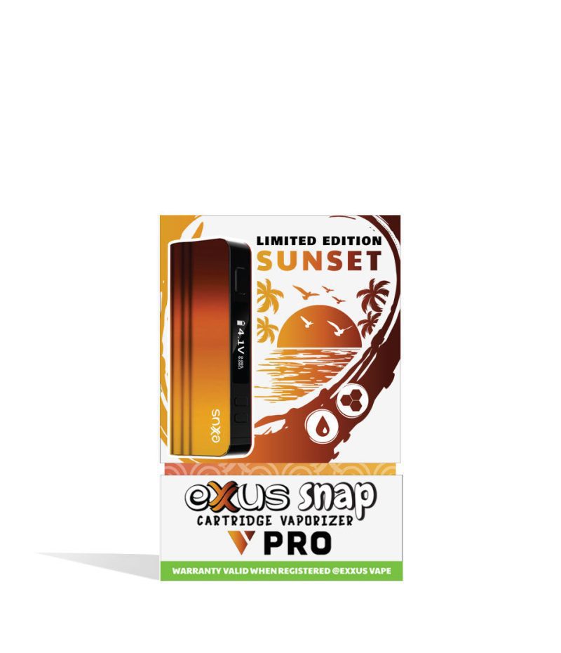 exxus snap vv pro cartridge vaporizer sunset box front