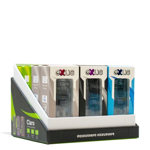 exxus vape claro cartridge vaporizer 12pk box open side