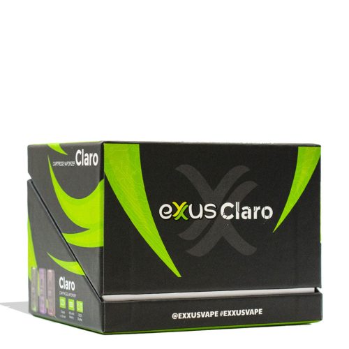 exxus vape claro cartridge vaporizer 12pk box side