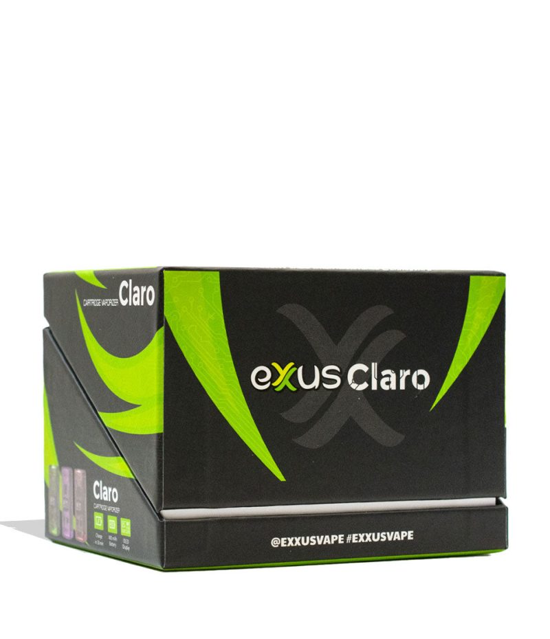 exxus vape claro cartridge vaporizer 12pk box side