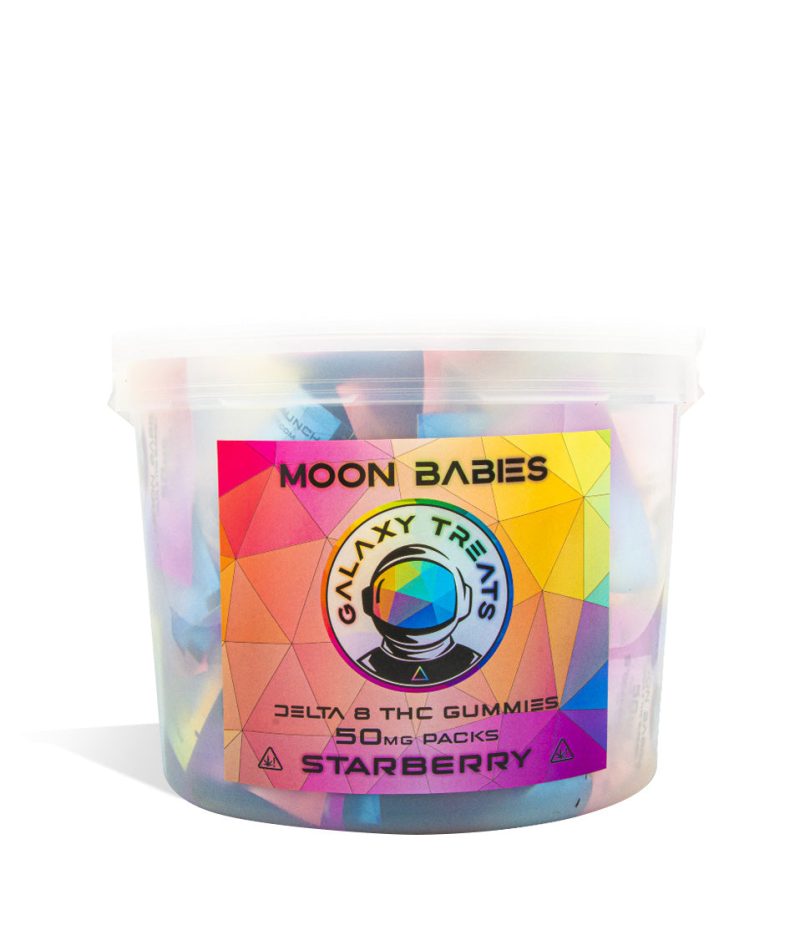 Starberry Galaxy Treats 50mg D8 CBD Gummies 100pk on white background