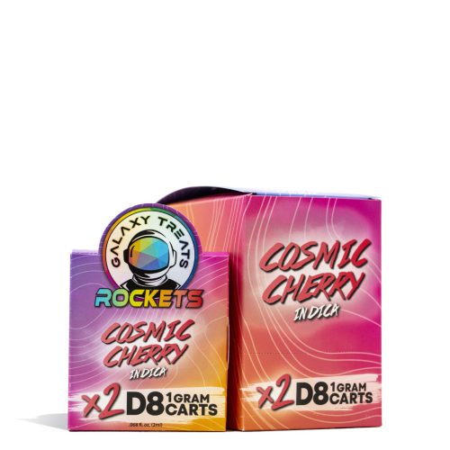 Cosmic Cherry Galaxy Treats 1g D8 Cartridge 5pk on white background